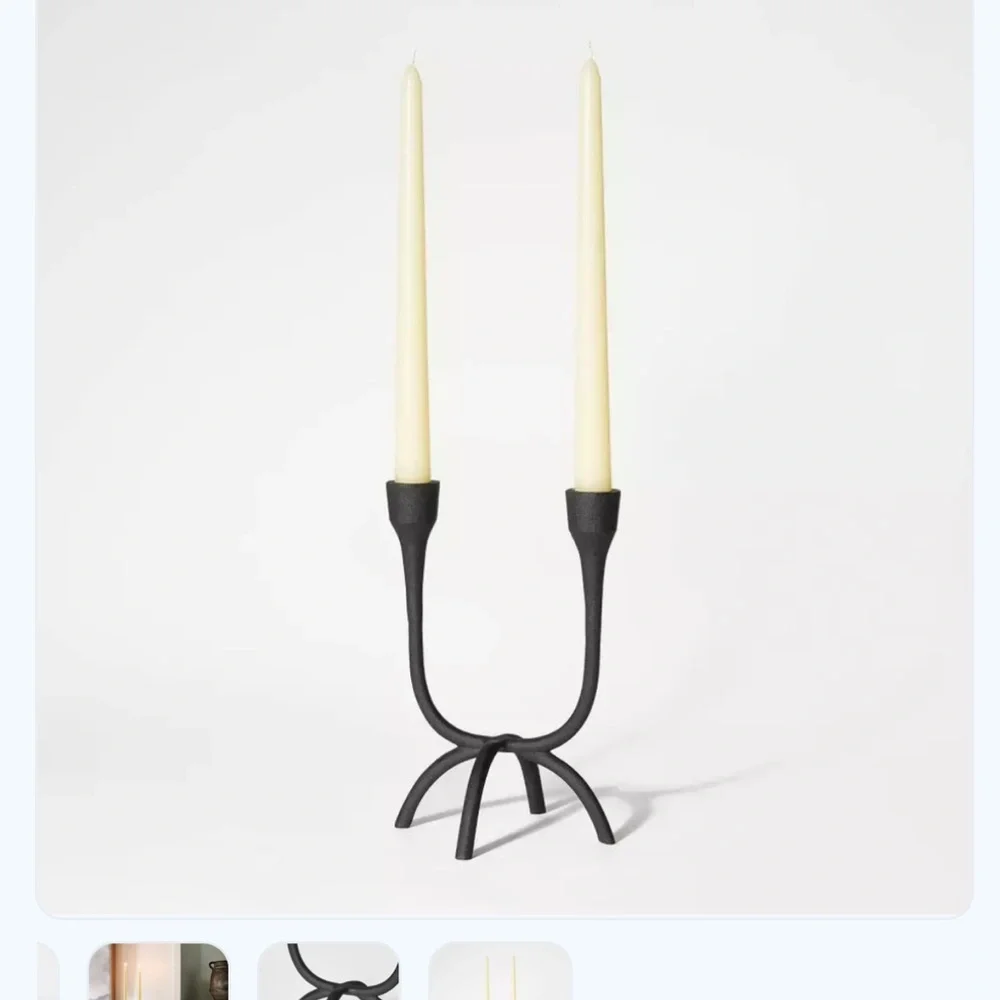 NWT Studio McGee Aluminum Dual Candle‎ Holder Black-Threshold